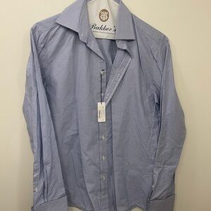 Thomas Pink Men's Blue Gingham Dress Shirt
